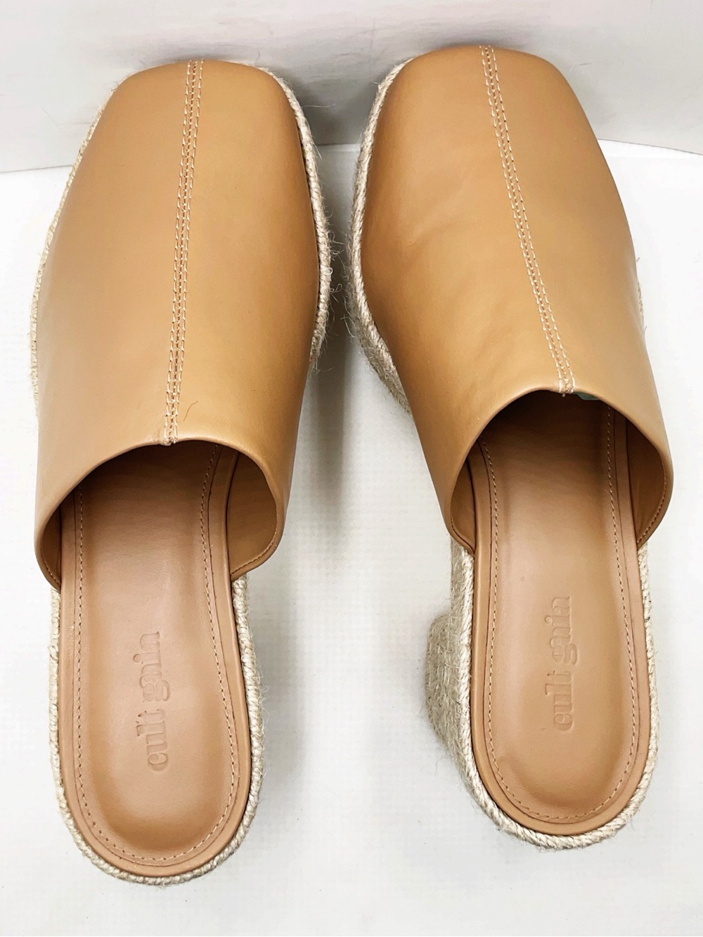 {Cult Gia} Lia Leather Espadrille Platform Mules - Picture 8 of 16